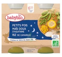Babybio Pot Bonne Nuit Petits Pois Mais Riz à AUDENGE