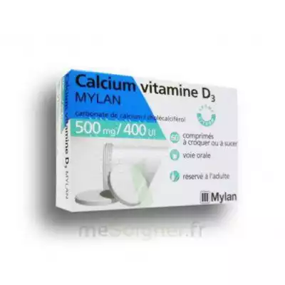 Calcium Vitamine D3 Mylan 500 Mg/400 Ui, Comprimé à Sucer Ou à Croquer à AUDENGE