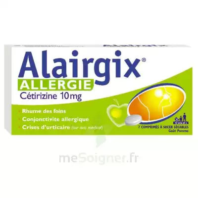 Alairgix Allergie Cetirizine 10 Mg Comprimés à Sucer Séc Plq/7 à AUDENGE