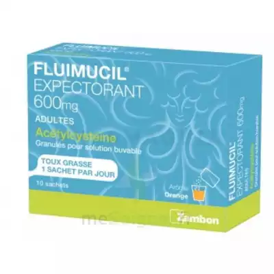 Fluimucil Expectorant Acetylcysteine 600 Mg Glé S Buv Adultes 10sach à AUDENGE